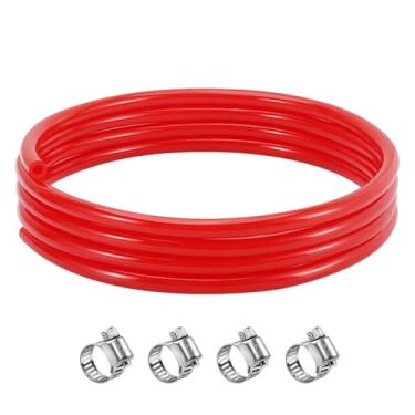 Imagem de Tubo de linha de barril de cerveja de 3 m, tubulação de linha de barril de cerveja de 3/16 ID com braçadeiras de mangueira, linha Kegerator linha de distribuição de cerveja para cerveja caseira (linha