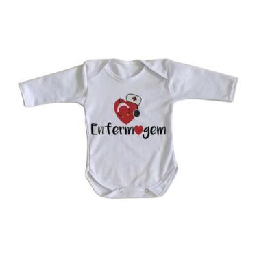 Imagem de body nenê criança roupa bebê manga longa Enfermagem love esteto - Empó