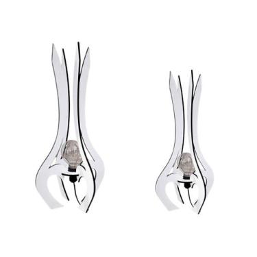 Imagem de Luminária de Chão MDF PALACE - CORALISA, BRANCO, Kit com 2 - 75x40cm e