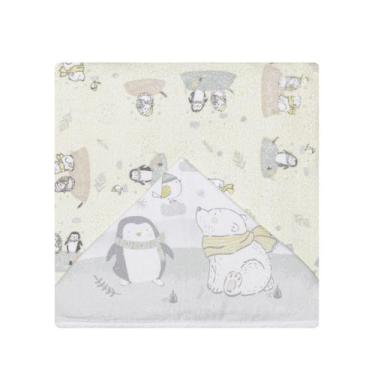 Imagem de Toalha de Banho Bebê Com Capuz e Forro de Fralda 100% Algodão Papi, UR