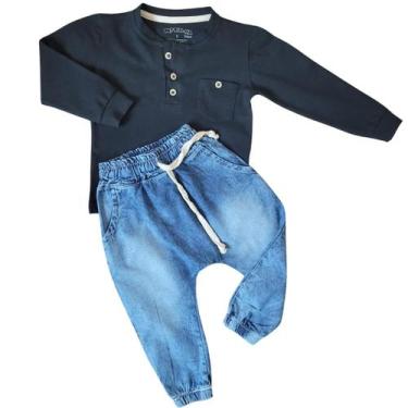 Imagem de Conjunto 2 peças Camisa com Botões Manga Longa e Calça Jeans - Patrulh