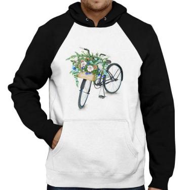 Imagem de Moletom Bicicleta Cesto de Flores - Foca na Moda, Branco, Preto, GG