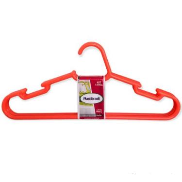 Imagem de Kit 3 Cabides Coloridos Adulto Resistente Atacado Casa Loja - Plastibr