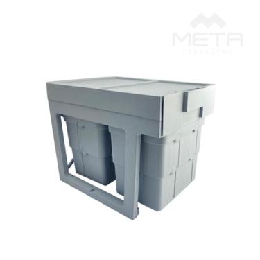 Imagem de Lixeira Wasteboy embutir Tripla 30 Litros 03 cestos Häfele - HAFELE