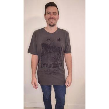 Imagem de Camiseta Masculina Estonada Preta - Sela Dourada, XG