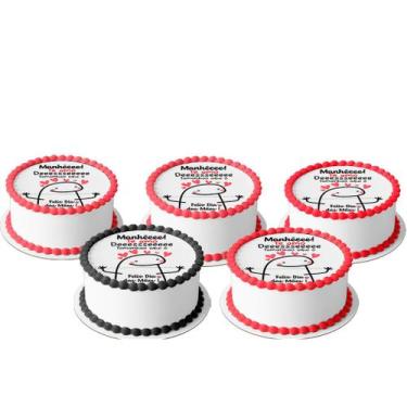 Imagem de 5 Papel Arroz para mini bento cake  Bolo 10 Cm Redondo festa comemoraç