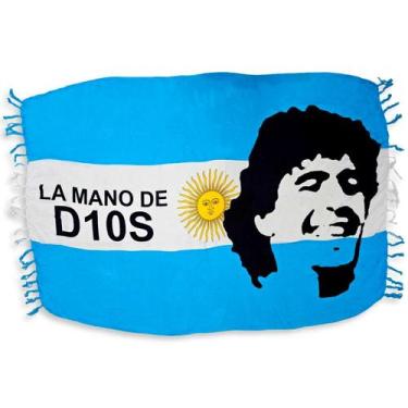 Imagem de Canga de Praia Retangular Viscose Estampa Bandeira Argentina - Sarat M