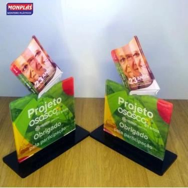 Imagem de Troféu em Acrílico Cristal - Personalizado Adesivado (KIT 10) - MONPLÁ