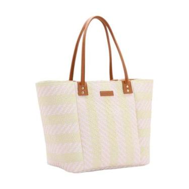 Imagem de Bolsa Feminina Palha Ombro Chenson Praia Piscina Verão, Rosa cg84580