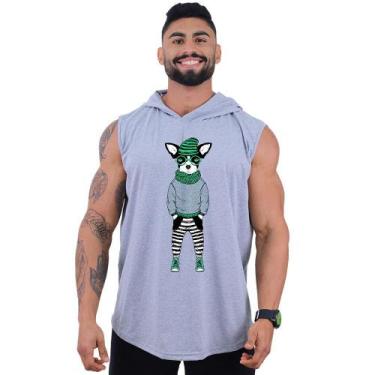 Imagem de Regata Longline com Touca Masculina MXD Conceito Dog Estiloso, P, Cinz