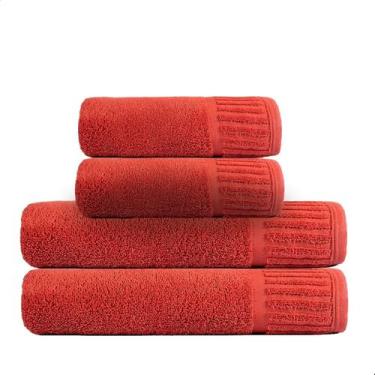 Imagem de Kit Casal Jogo Toalhas 2 Pares Rosto e Banho Cores Variadas - Bella En
