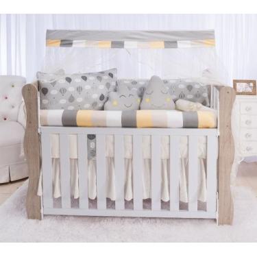 Imagem de Kit enxoval para berço baloeiro amarelo menino neutro - MEDINA CONFECÇ