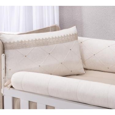 Imagem de Kit enxoval para berço (monreale) tecido de linho bege com gripiier be