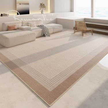 Imagem de Tapete geométrico creme, tapetes para sala de estar de grande área, tapetes de fácil manutenção para quarto, linhas artísticas, tapetes retangulares, YHT075, E, 300x400CM