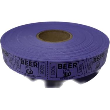 Imagem de The Ticket Gurus - Rolo de 2000 bilhetes de cerveja roxa rolo único bilhetes de sorteio numerados consecutivamente