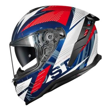 Imagem de Capacete Norisk Strada 2 ST Branco Azul e Vermelho Tamanho:58