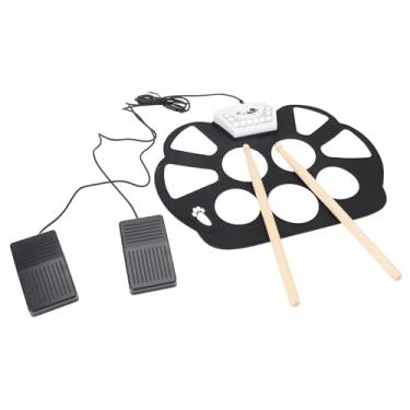 Imagem de Máquina de Bateria Enrolada, Conjunto de Bateria Elétrica de 9 Almofadas Com Pedal, Conjunto de Bateria Elétrica Potável, Saída de Canal Duplo, Almofada de Prática de Bateria