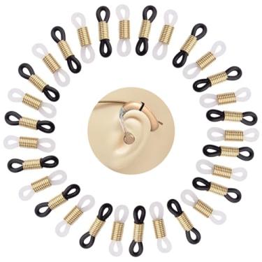 Imagem de 30 peças de retentor de aparelho auditivo para usuários de óculos aparelhos auditivos conectores de fixação loop antiperda de aparelhos auditivos acessórios para adultos idosos (branco/preto) (anel