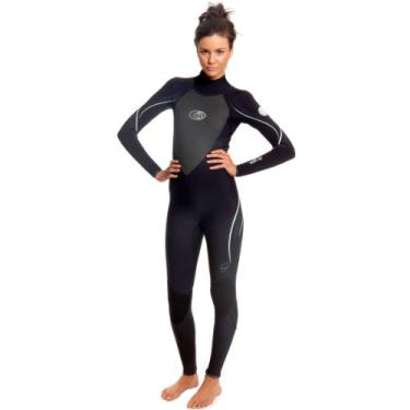 Imagem de Rip Curl Roupa de mergulho feminina G-Bomb com zíper 3/2 (preto/branco/prata 10T)
