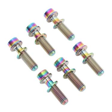 Imagem de Parafusos de Bicicleta, Parafuso de Haste de Guiador de Liga de Ti Com Arruela M5x18mm, Conexão Sólida à Prova de água, Parafusos de Bicicleta (Colorido)