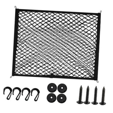 Imagem de QccHieUs Rede de Carga para Caçamba de Caminhão Malha Bolso Altamente Elástico Simples Montagem Multiuso Acessórios Universais para Camada Dupla Automotiva, 60cmx80cm