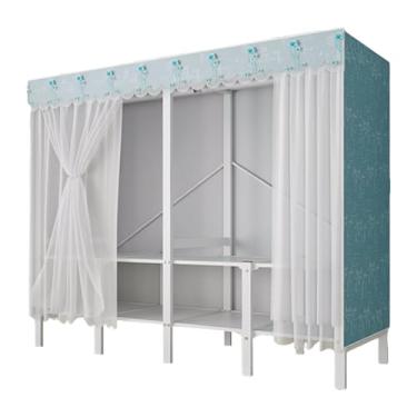 Imagem de Guarda-roupa Armário dobrável portátil para crianças, guarda-roupa com haste suspensa, empilhável, grosso, armário de armazenamento para casa, quarto armário