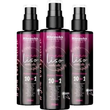 Imagem de Kit 3 Protetor Térmico 10 em 1 Condiciona os Fios 200ml - Rhenuks