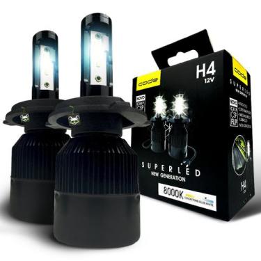 Imagem de Par Lâmpada Super Led New Csp Flip 3200l 8000k Encaixe H4 - Code