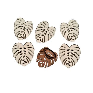 Imagem de Kit 6 Argolas Aneis Mesa Posta Fecho de Guardanapo Costela de Adao Madeira