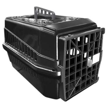 Imagem de Caixa de Transporte Cães Gatos Mec Pet Nº4, Black/Blackout
