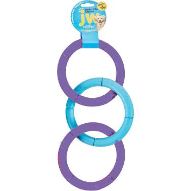 Imagem de Brinquedo Mordedor JW Argolas Roxo e Azul Para Cachorro Grande