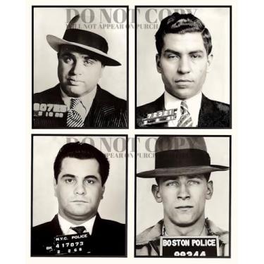 Imagem de Famous Gangster Mugshots 11 X 15 | Magnificent Mafia Mug Shot Retrato Colagem | Coleção Ultimate Wise Guys | Al Capone | Whitey Bulger | John Gotti | Lucky Luciano | Rare Arrest Photos | Impressão