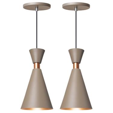 Imagem de Kit 2 Pendente Lustre Luminária Mini Pequim Fendi 24cm