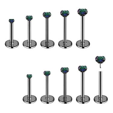 Imagem de AccGin 8 peças, 20G, 18G, anéis de nariz sem rosca, para mulheres e homens, aço inoxidável, piercing de narina, joias CZ piercing de nariz, 1,5 mm, 2 mm, 2,5 mm, 3 mm, preto, prata, ouro, comprimento da barra: 7 mm, 5 mm, 7mm/20G 0.8, Aço inoxidável, Pedra preciosa de zircônia