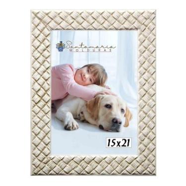 Imagem de Moldura Porta Retrato 15x21 3cm Relevo Bege - Santamaria Molduras