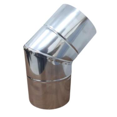 Imagem de Curva 45 Para Chaminé Duto 6 Polegadas Inox 430 Brilhante - INOX LAURI