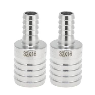 Imagem de Hihaha Acessórios de mangueira de aço inoxidável 304 1,3 x 5/20.3 cm redutor de emenda para ar, água, óleo, gás, combustível, 2 peças, tom prateado