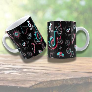 Imagem de Caneca de Porcelana 325ml Personalizada Tik Tok Decorada - Generic, Ti