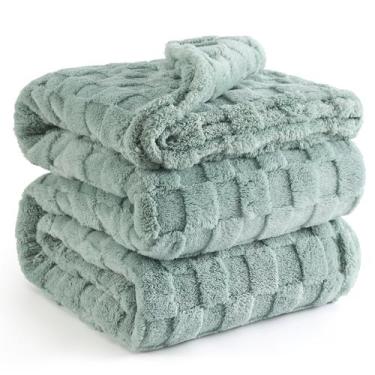 Imagem de Cobertor Fleece Bedsure Queen - Verde Sálvia 230x230cm