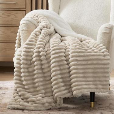 Imagem de Cobertor Sherpa Bedsure Twin Size Bege - 150x200cm