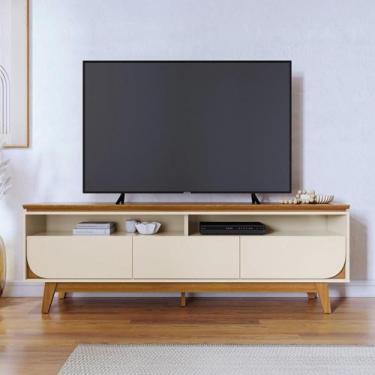 Imagem de Rack Bancada 3 Gavetas Tvs até 75 polegadas Selene - Madetec, Cinamomo