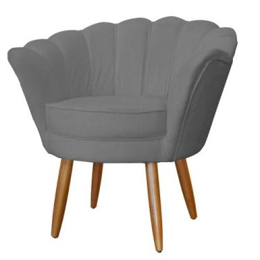 Imagem de Poltrona Decorativa Pétala belo tok - Suede - Petala, Cinza