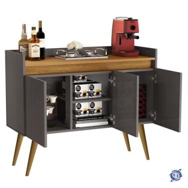 Imagem de Buffet Gold 3 Portas  Móveis Primus, onix/mel