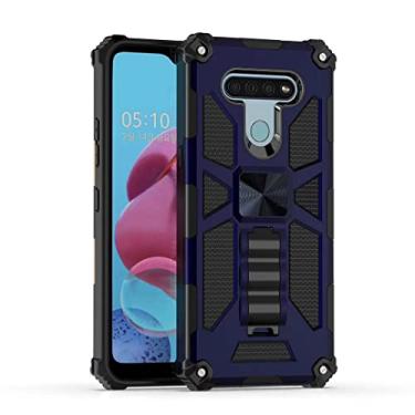 Imagem de CELZEN - Para LG Aristo 5, K31 Rebel, Tribute Monarch, Fortune 3, Phoenix 5, Risio 4, K31, K8X - Capa de telefone híbrida com suporte - ST6 azul marinho