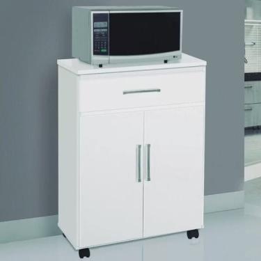 Imagem de Balcão 2 Portas 1 Gaveta com Rodízio Liz Móveis Primus Branco