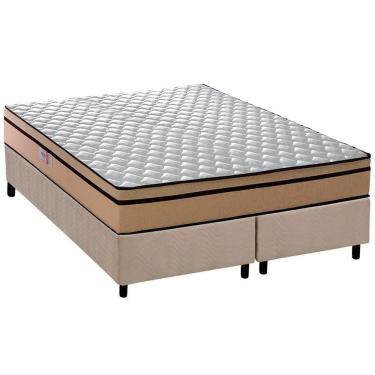 Imagem de Cama Box Queen: Colchão Espuma Plumatex D45 / ep / Anatômico Selectus + Base crc Suede Clean(158x198)