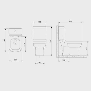Imagem de Kit 5 Vasos Sanitário com Caixa Acoplada e Assento Soft Close Elite Celite
