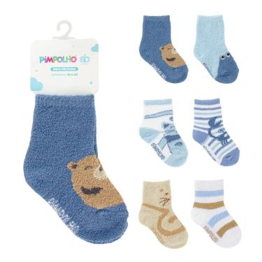 Imagem de Meia Felpuda Cano Alto Pimpolho Chenille Infantil Menino