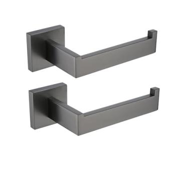 Imagem de Acessórios para banheiro cinza escovado, porta-toalhas de metal em aço inoxidável, suporte para papel higiênico, gancho para roupão, barra para toalhas, ferragens para banheiro, suporte para papel 2