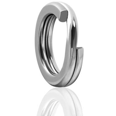 Imagem de VATEICO Anéis divididos de pesca pesada, 100 pçs/caixa, anéis de pressão planos duplos de aço inoxidável, conectores de isca hiperfio achatado, terminal de água salgada, conector de equipamento de